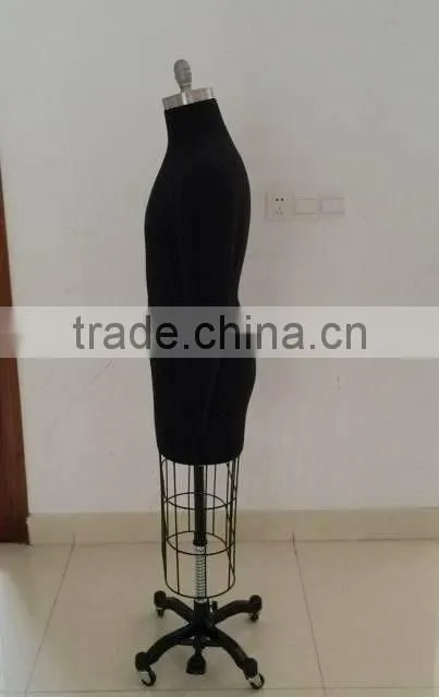 male upper body tailoring mannequin with collapsible shoulder and adjustable stand