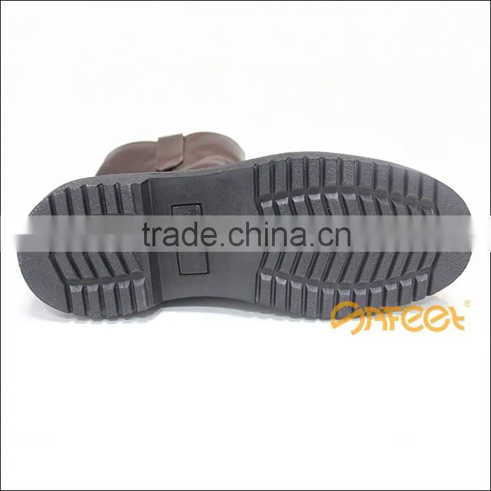 Steel toe cap long fields shoes, latest safety boots, laceless safety boot with ce certificate SA-3305