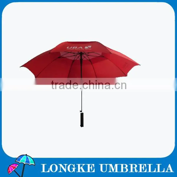 30" Windproof golf umbrella,doulbe layer,fiberglass frame.