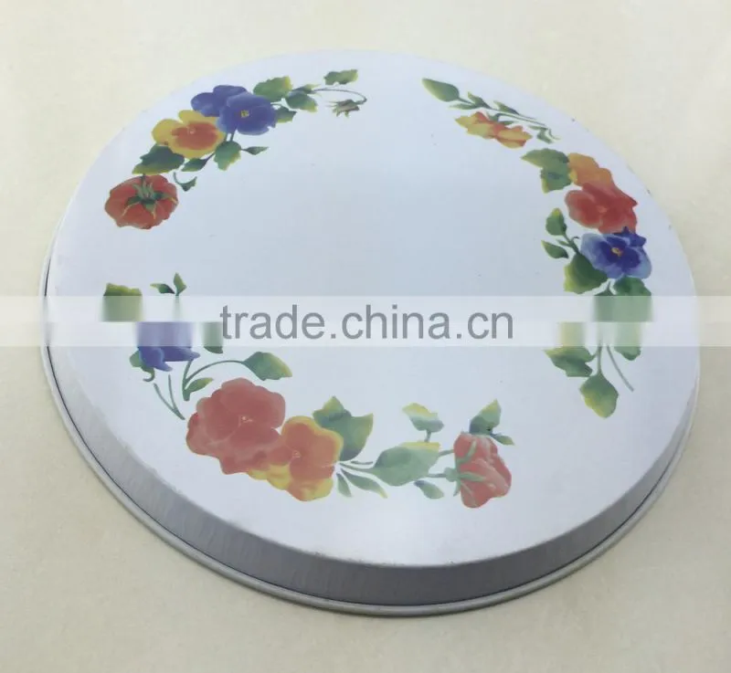 2015 Dongguan Top grade round metal tin serving tray for household