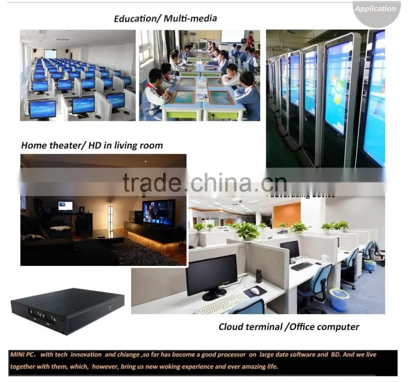 Perfect HTPC system with dual core celeron J1900 cpu 3 LAN, 2 COM 1080P HDMI VGA