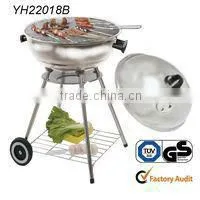 portable barbrcue grills with stainless material and srorage rack