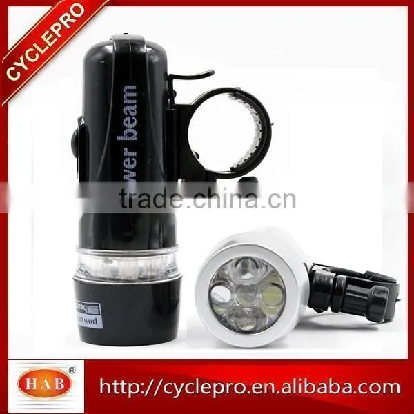 New Black Bicycle 5 LED Front Bike Light Head Light Headlight Torch Lamp Power Beam