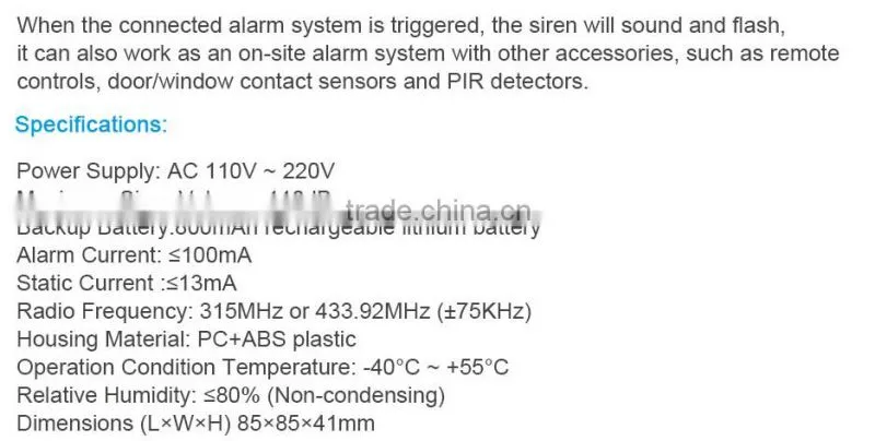 Remote control by App smart alarm system burglar alarm system pir motion sensor home security alarm system