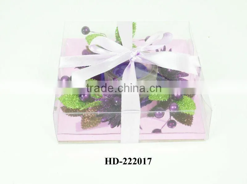 artificial candle flower ring with candle holder set