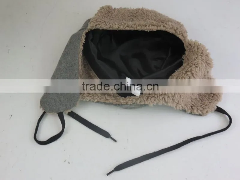 Fleece Winter Hat with Leather Patch