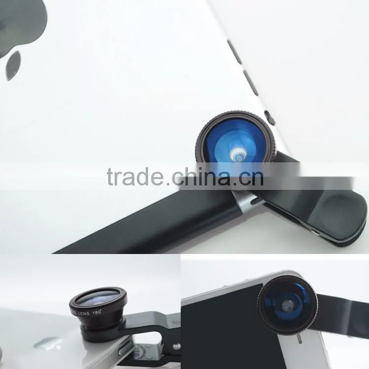 Universal Clip Detachable 3 in 1 Fish Eye Lens Wide Angle Macro Optical Lens Cell Phone Camera Lens