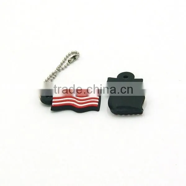 The American flag shaped 2d cheap custom soft pvc keychain