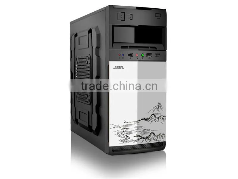 unique landscape painting white front panel computer case