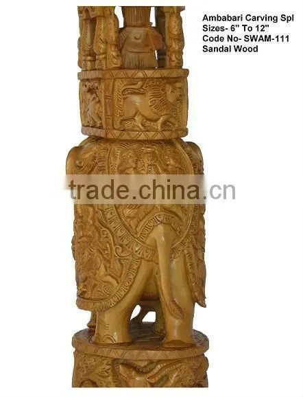 sandalwood carved ambabari elephant