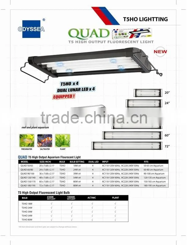 24" T5 HO Aquarium/Fish tank light/lighting fixture/lamp 48W Plant and Freshwater Version.T5 HO 60-80cm LAMP