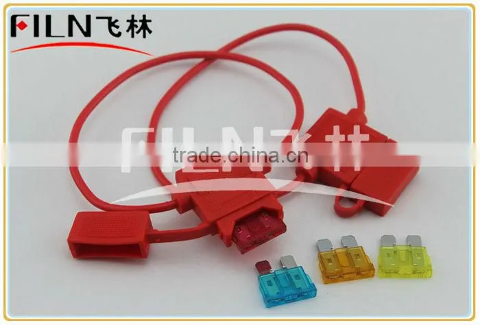 red rubber 20A in-line mini blade fuse holder 250VAC