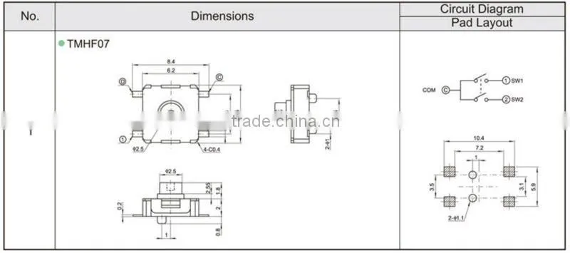 FTMHF07 smd double action touch switch 220v