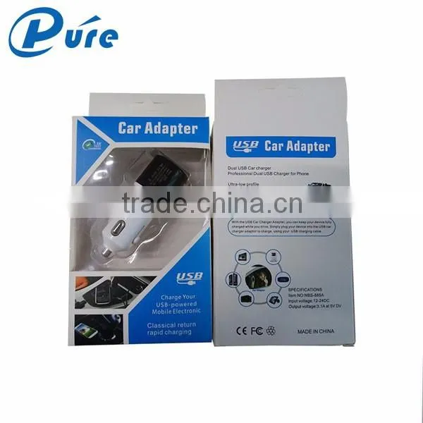 New arrival smart car charger battery 2 port usb car charger 5V/3A output dual usb car charger for ipad/iphone6