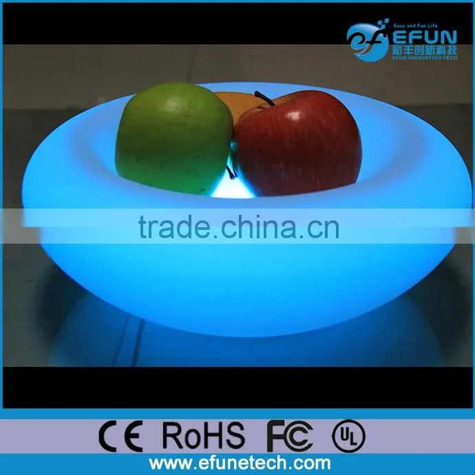 battery rechargeable portable party and salon plastic led glowing rgb color fruit pot