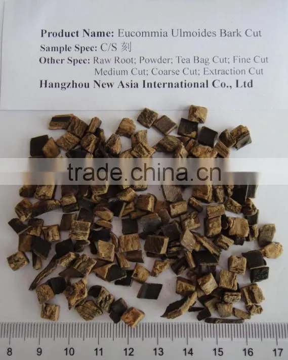 100% Natural Chinese Herb Medicine Dried Eucommia Ulmoides Bark Slices and Cut