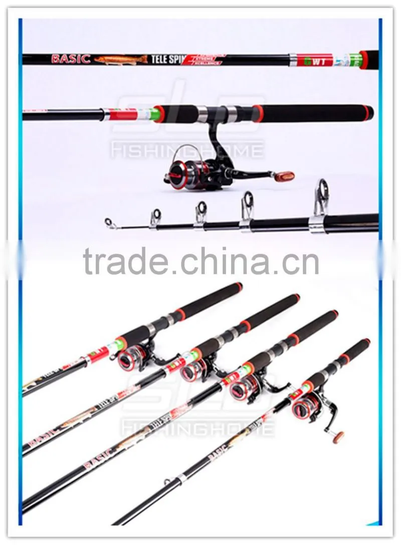 Telescope fishing rod and fishing reel combo with carrying fishing bag