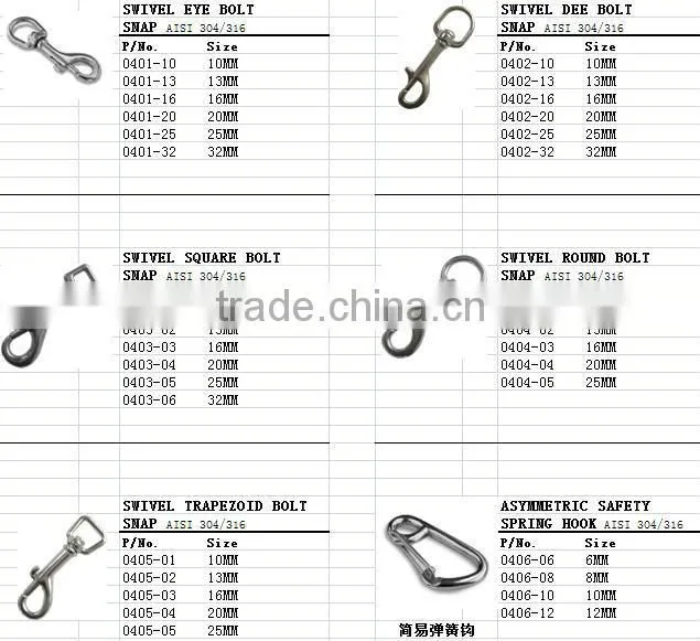 stainless steel trigger snap