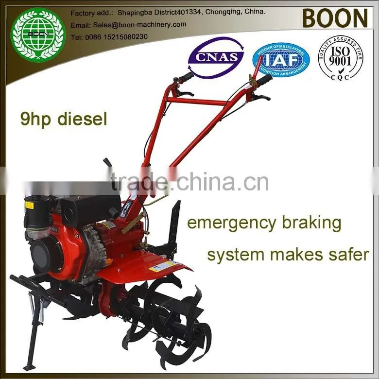 Mini rotary diesel 5hp/6hp/9hp gasoline 7hp/15hp power tiller cultivator factory price