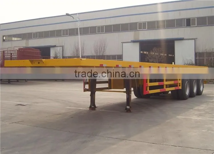 Double use 40ft tri-axle twisted lock flatbed trailer