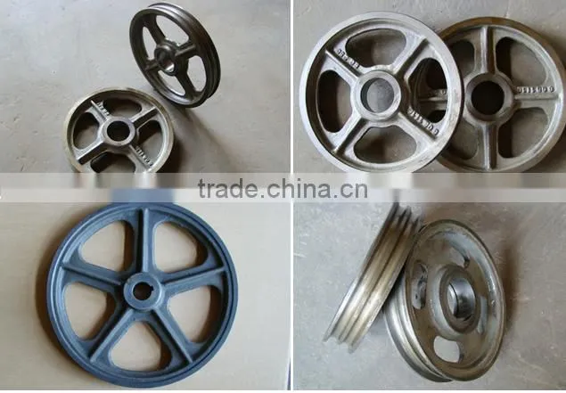 ISO 9001-2008 v belt pulley four spoked style iron cast parts,crane castings parts,cast iron