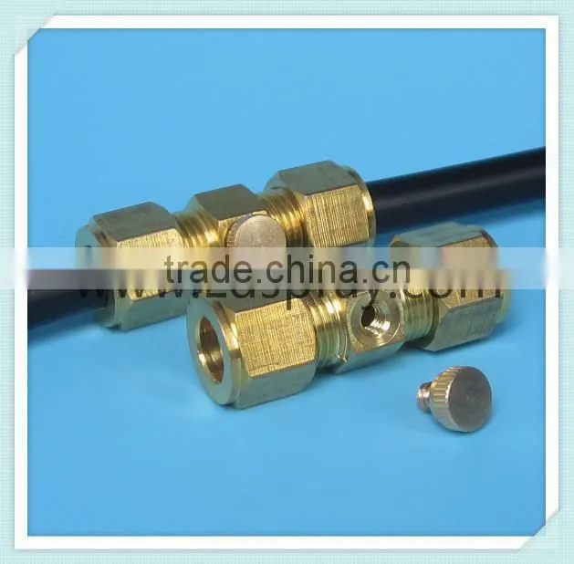 Thread through type of brass mist fog nozzle holder with one hole 10/24" or 3/16" size