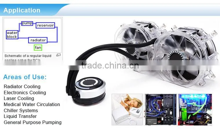 12V Brushless DC cooling pump for CPU radiator