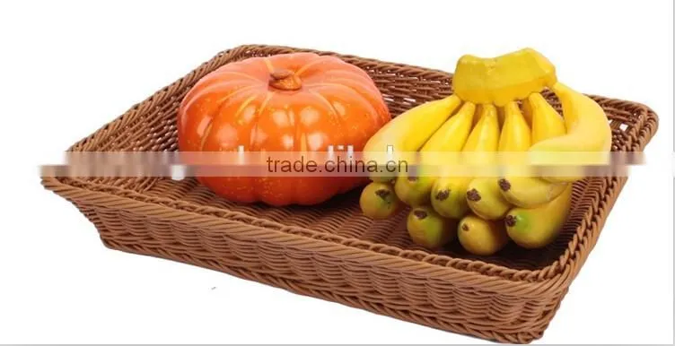 handmade woven plastic rattan bread basket