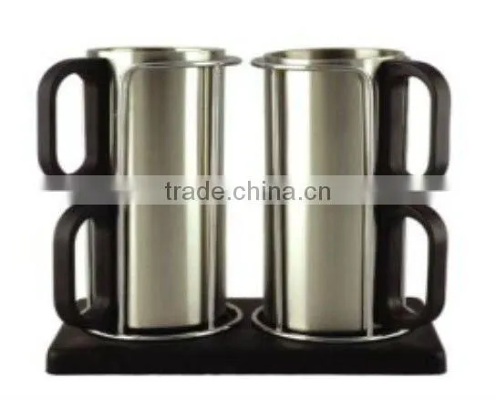 HOT SALE Atlasware vacuum flask gift sets with FDA SGS LFGB certification 1000ml vacuum flask with two 14OZ auto mugs / tea mugs