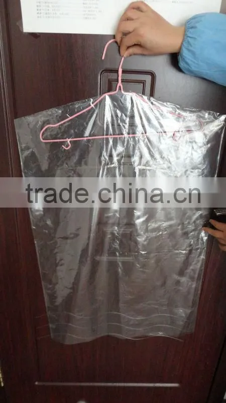 LDPE Plastic Packing Bags for Hanging Clothes/Clear Plastic Suit Garment Bag