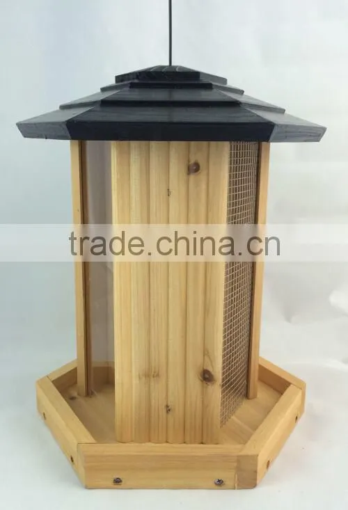 FSC Gazebo Seed Feeder/wooden bird feeder in factory