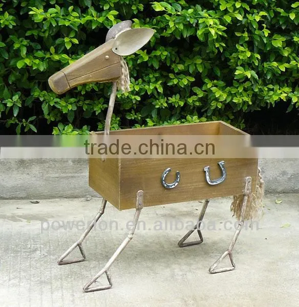 Decorative wood square pot outdoor