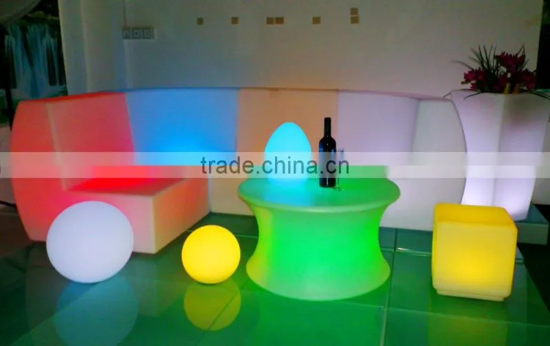 LED living room sofas light& bar lighting sofa with cushion