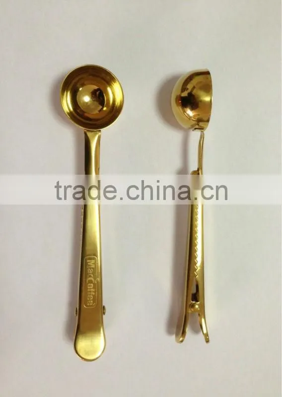 Stainless steel coffee spoon with clip set,coffee spoon