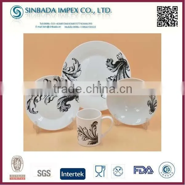 fancy ceramic porcelain square dinnerware set