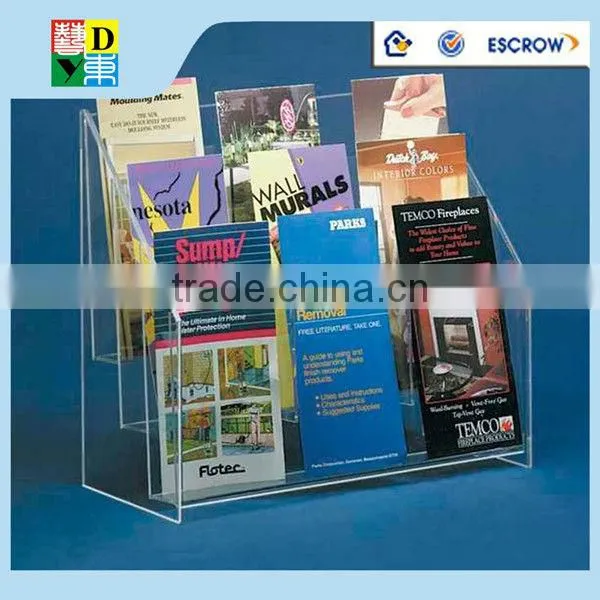 New Arrival acrylic free stand document holder/High Quality acrylic table use file holder/simple acrylic mount brochure holder