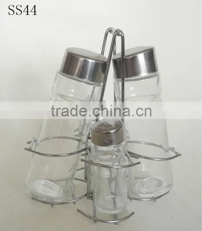 clear cylinder glass spice rack