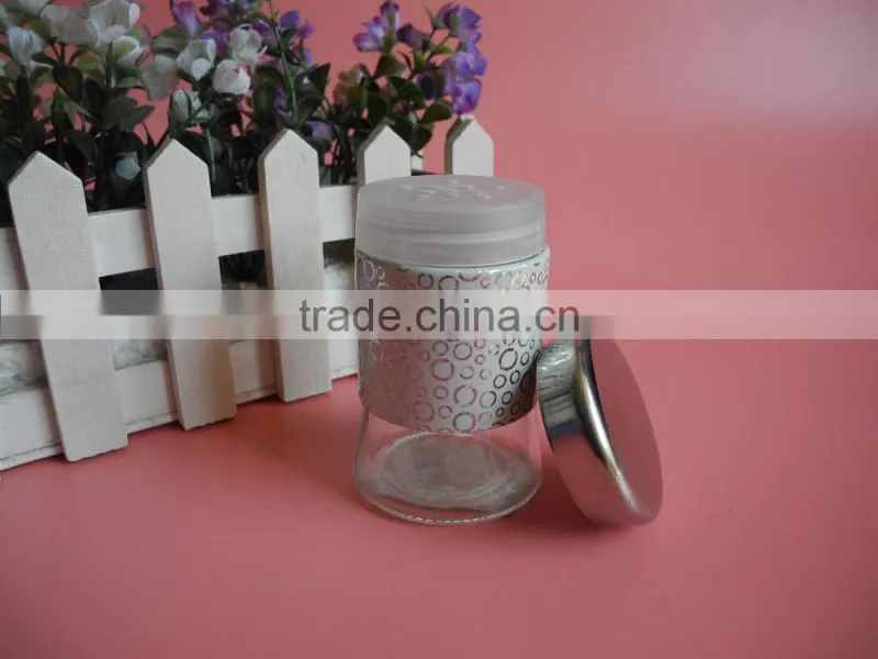 kithchen use high-end glass spice jar with sifter covers lid