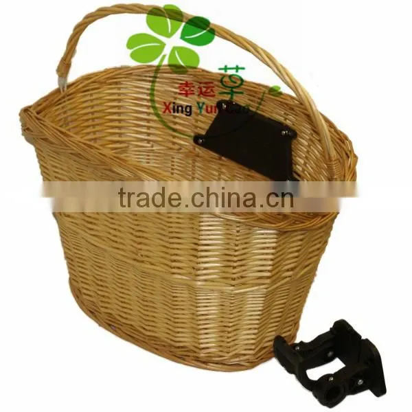 factory supply graceful wicker bicycle basket with a quick release