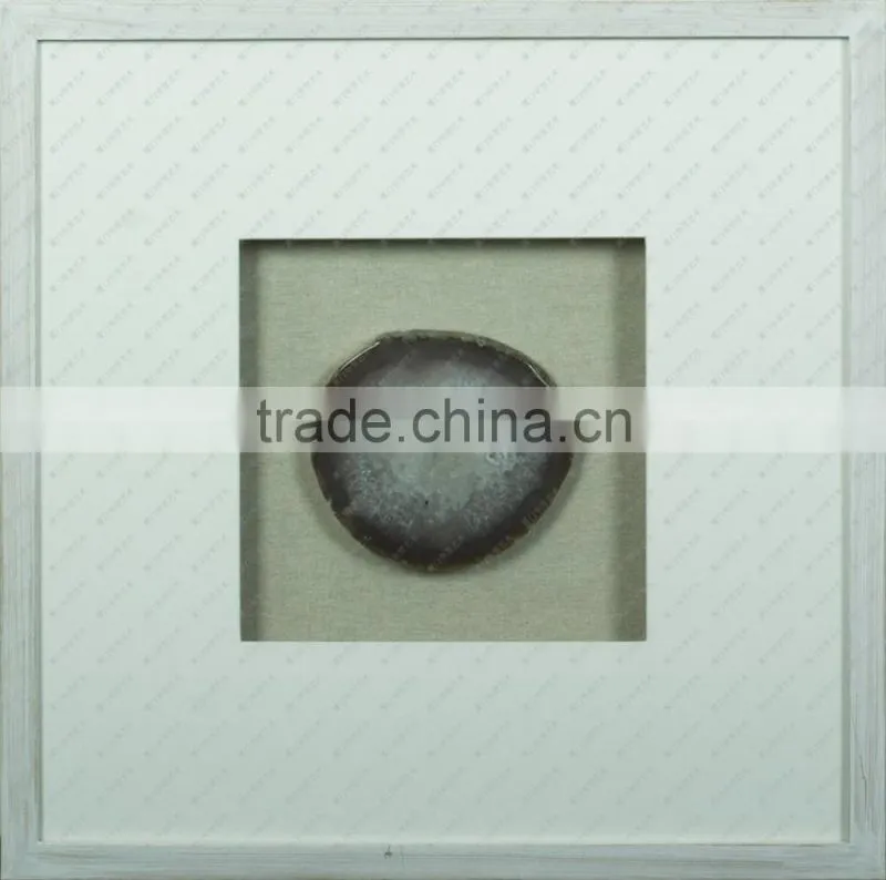 Decorative dark blue agate stone shadow box wall art