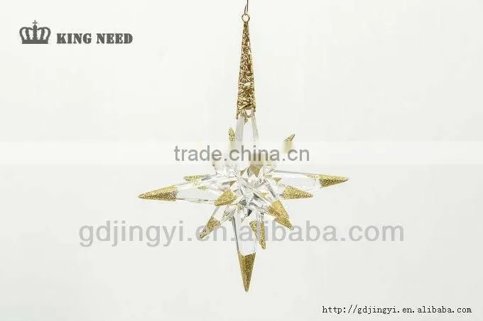 acrylic hanging north star Christmas tree topper ornament