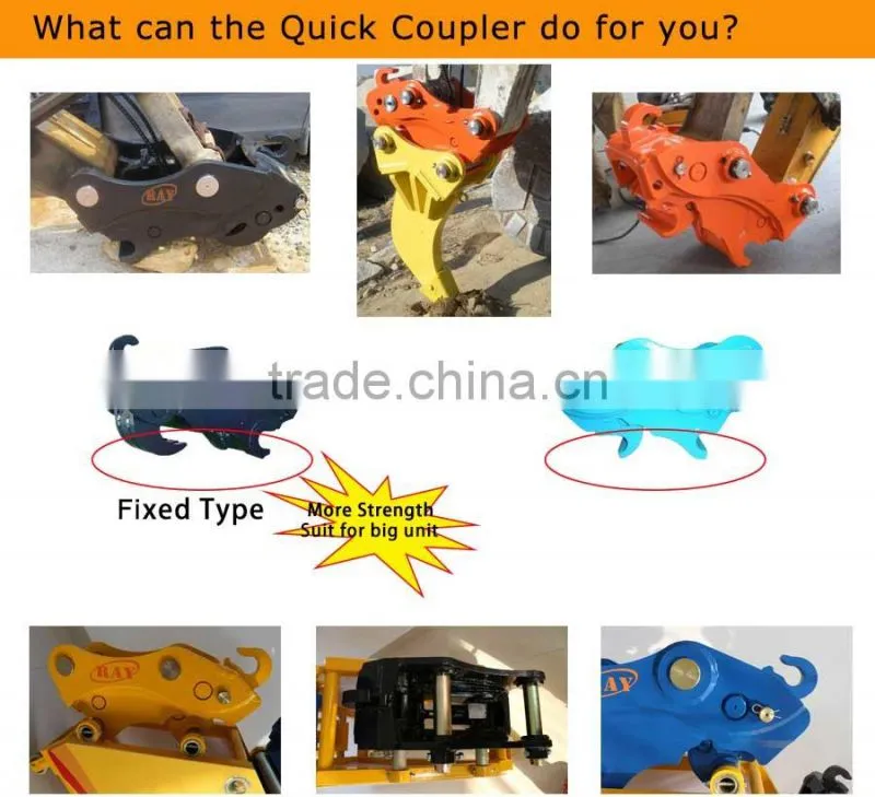 Hydraulic excavator quick hitch used to connect with the excavator and earth auger quick hitch/coupler/linker