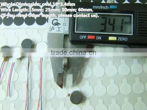 Kind shooting Round Flat 10 * 3.4MM Phone vibrator c 15MM 25MM 30MM 60mmwires In stock~