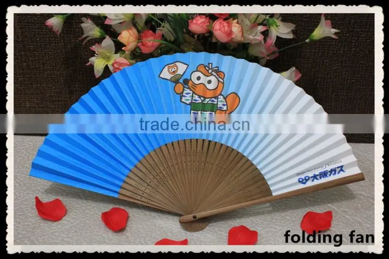 Customized Japanese style folding paper fan with advertising logo