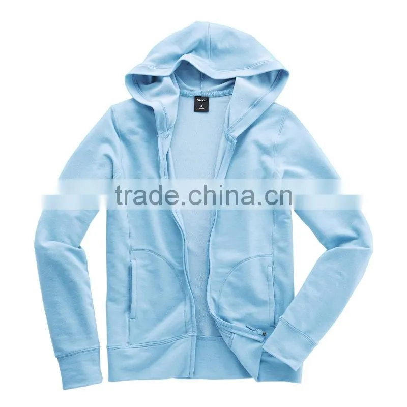 French terry hoodie kangaroo pockets hoodie zipper closure jersey sweater