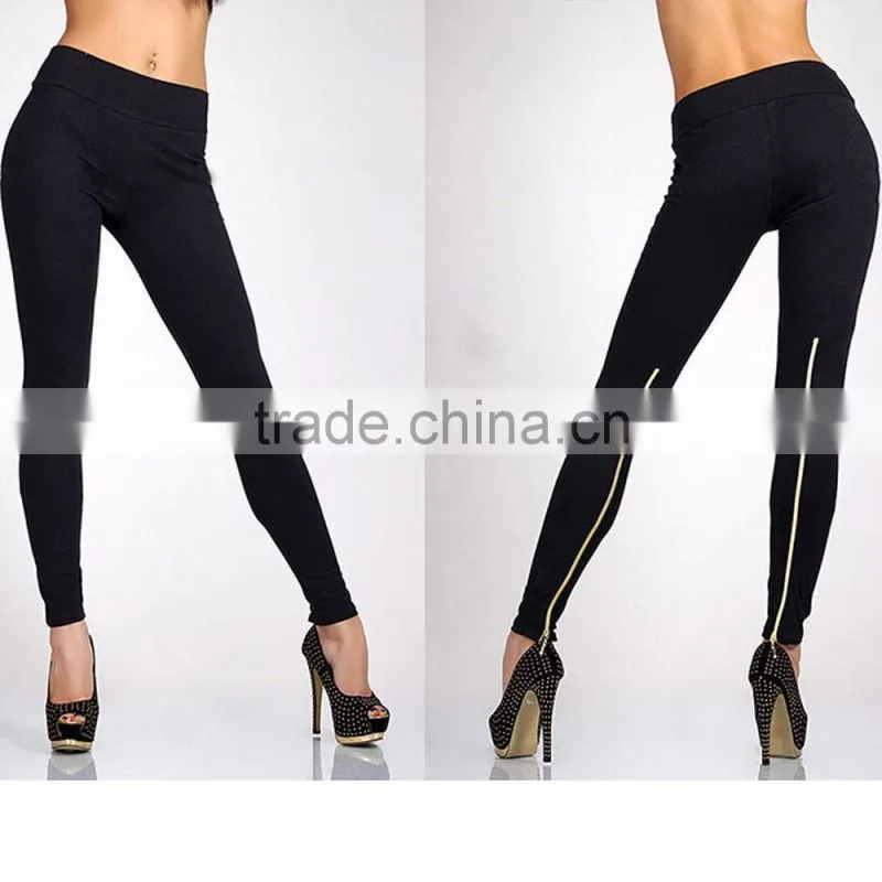 wholesale cheap price high quality Winter candy color Skinny Tight Zip Legging Stretch Pant Slim Jeggings Pencil Trouser