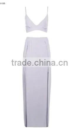 2017 Summer Newest Two Split Two piece dress Sexy Party Maxi dress