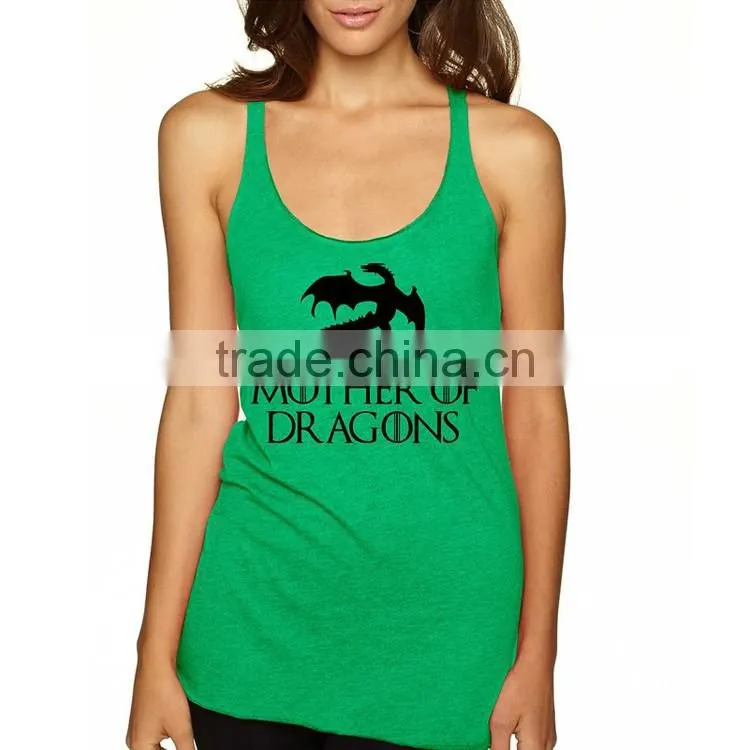 Women 100 Cotton New Model Wholesale Custom Silk Screen Printed Tank Top