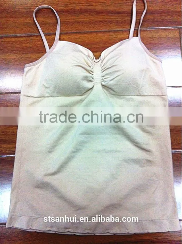 Competitive price high quality women seamless camisole with foam cup