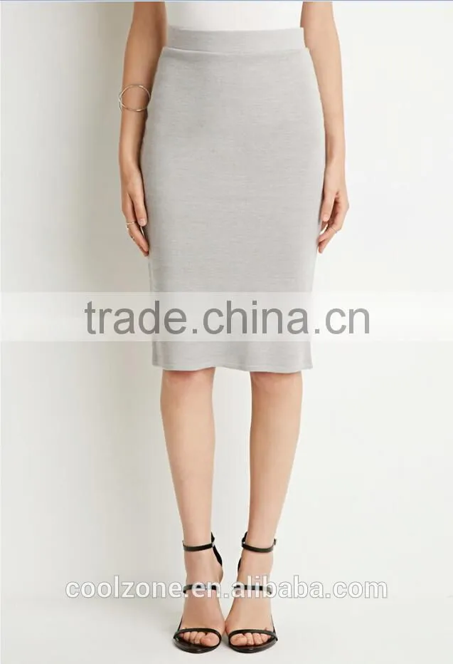 Elegant unlined knitted pecil skirt wholesale mature women skirts